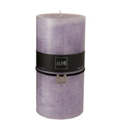 Bougie cylindrique 140H en Paraffine mauve 10x10x20 cm