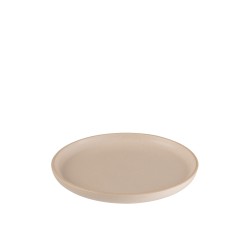Assiette à dessert ronde avec rebord en céramique crème D20cm