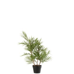 Palmera en maceta plástico verde/negro Alt. 84 cm