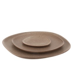 Assiette en céramique marron D26cm