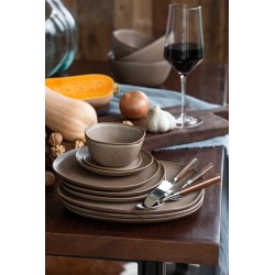 Assiette en céramique marron D26cm