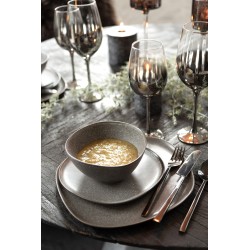 Assiette plate rectangle en céramique marron L29cm