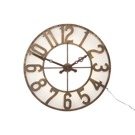 Reloj redondo de metal marrón de 105x105x10 cm