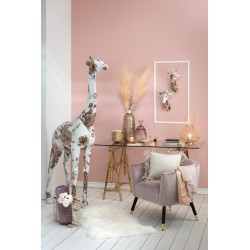 Photophore en verre rose 9x9x9 cm