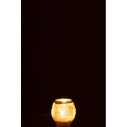 Photophore en verre argent 9.5x9.5x9.5 cm