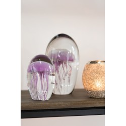 Photophore en verre argent 9.5x9.5x9.5 cm