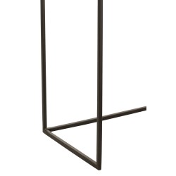 Mesa nido rectangular de metal color bronce.
