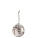 BOITE DE 6 BOULES DE NOEL PLUMES VERRE GRIS MAT SMALL