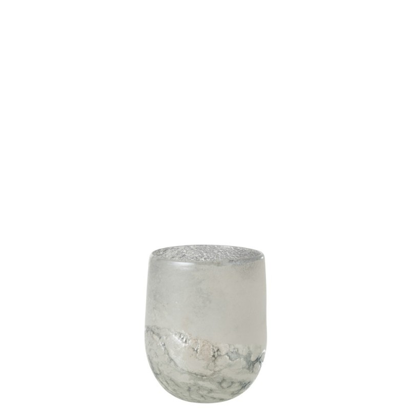 Porta-velas em vidro cinzento 18,5 x 18,5 x 22 cm Porta-velas em vidro cinzento 18,5 x 18,5 x 22 cm