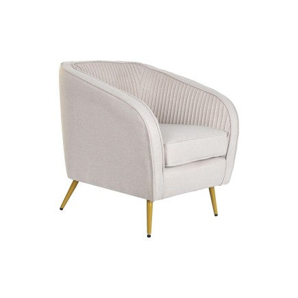 Sillón DKD Home Decor Beige Metal Poliéster Marrón claro (70 x 68 x 73 cm)