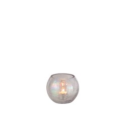 Photophore boule en verre mauve 12x12x10 cm