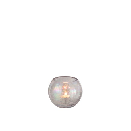 Photophore boule en verre mauve 12x12x10 cm