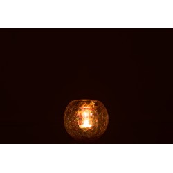 Photophore boule en verre mauve 12x12x10 cm