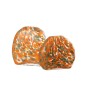 Vase plat avec motif taches en verre orange 10x10x23 cm