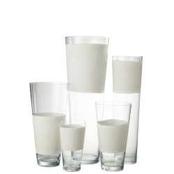 Vase avec ligne en verre blanc 17x17x60 cm