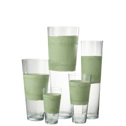 Vase avec ligne en verre vert 19x19x35 cm