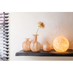 Vase en verre beige 12x12x14 cm
