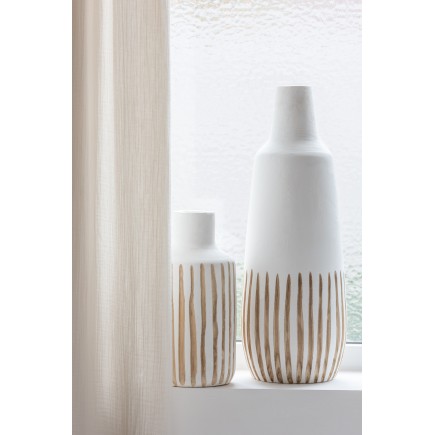 Vase en bois blanc 18x18x45 cm