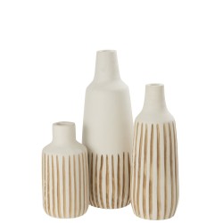 Vase en bois blanc 18x18x45 cm