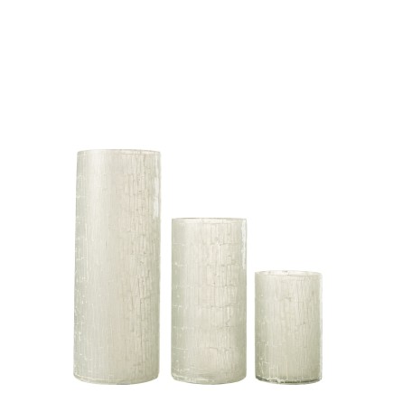 Vase avec mosaïques en verre gris 16x16x43 cm