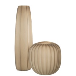 Vase ligne en verre marron 19x19x62 cm