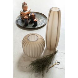 Vase ligne en verre marron 19x19x62 cm