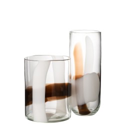 Vase en verre multicouleur 20x20x27 cm