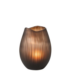 Vase lignes en verre marron 21x21x32 cm