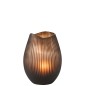 Vase lignes en verre marron 21x21x32 cm
