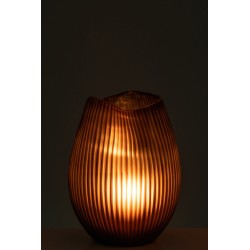 Vase lignes en verre marron 21x21x32 cm