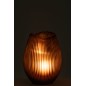 Vase lignes en verre marron 21x21x32 cm