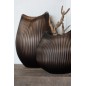 Vase lignes en verre marron 21x21x32 cm