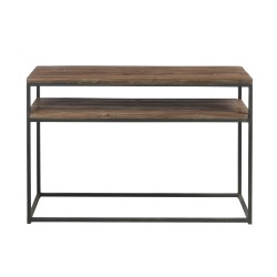 Console en Bois et métal Marron et Noir 120x40x79cm