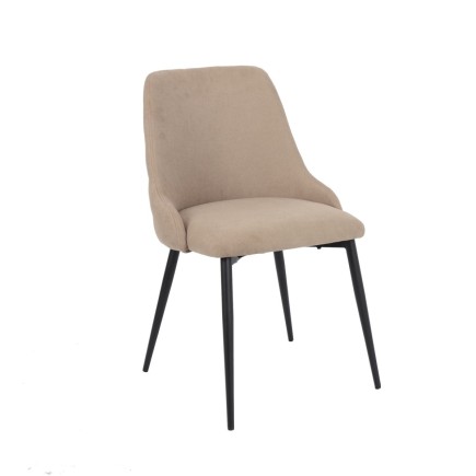 Silla de Comedor DKD Home Decor Beige Metal Poliéster (50 x 58 x 85 cm)