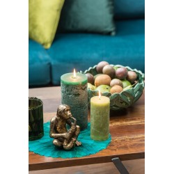 Vela cilíndrica de 72 horas de parafina verde 7x7x15 cm