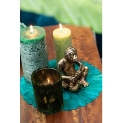Vela cilíndrica de 72 horas de parafina verde 7x7x15 cm