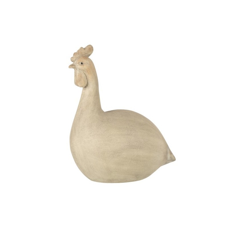 Poule en résine beige 42x28x48 cm