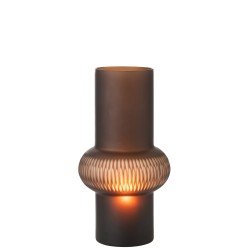 Vase avec anneau en verre marron 19x19x35 cm