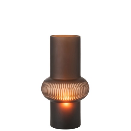 Vase avec anneau en verre marron 19x19x35 cm