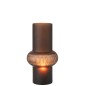 Vase avec anneau en verre marron 19x19x35 cm Vase avec anneau en verre marron 19x19x35 cm
