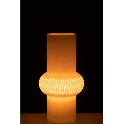 Vase avec anneau en verre blanc 22x22x41 cm