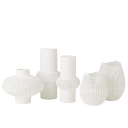 Vase avec anneau en verre blanc 22x22x41 cm
