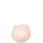 Vase lignes en verre rose 21x22x21 cm