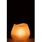 Vase lignes en verre rose 21x22x21 cm