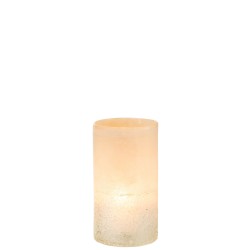 Vase cylindre en verre beige 12x12x23 cm