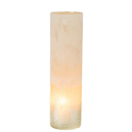 Vase cylindre en verre beige 11x11x41 cm