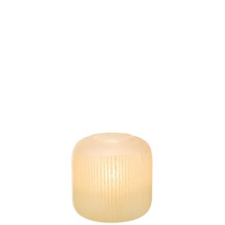 Vase avec lignes en verre jaune 17x17x16 cm