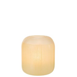 Vase avec lignes en verre jaune 20x20x24 cm