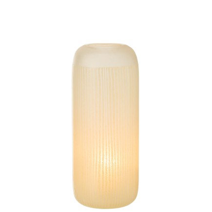 Vase avec lignes en verre jaune 15x15x34 cm