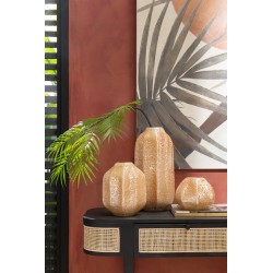 Vase en verre orange 16x16x22 cm